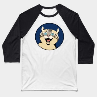 Gleeful Cat - Funny Animal Design Baseball T-Shirt